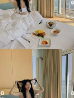 아침에 일어난 한예슬