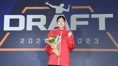 여자 배구 신인 드래프트 몽골 출신 어르헝 페퍼 저축은행 유니폼 입다.