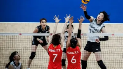 한국 여자배구, VNL 첫 경기서 중국에 완패