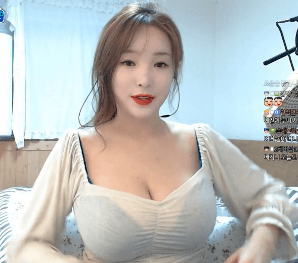 H컵의 무게감을 느낄 수 있는 방송.gif