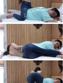 침대위에서 풀서비스 해주는 코트 여친